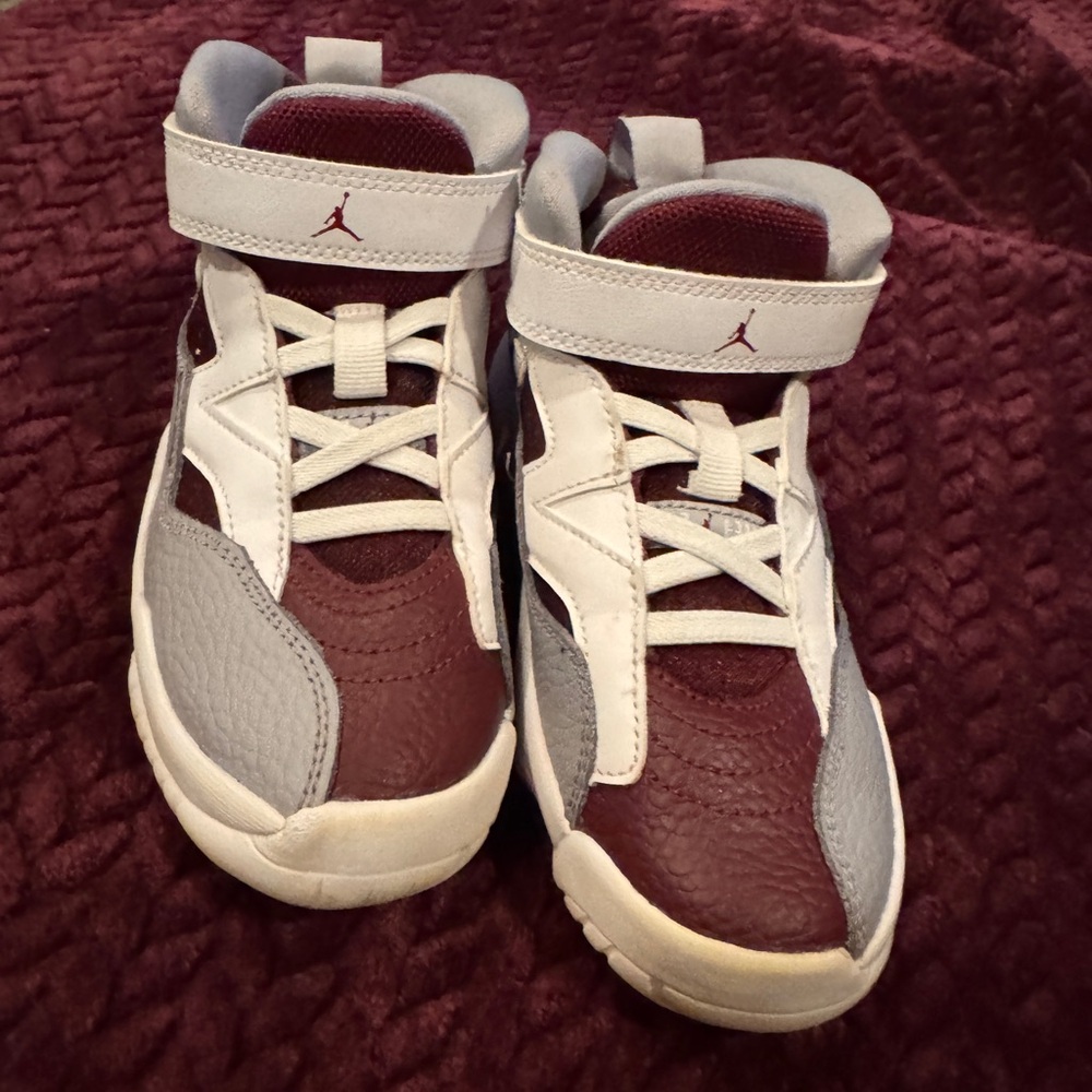 Jordan Kids' Burgundy and White Sneakers
